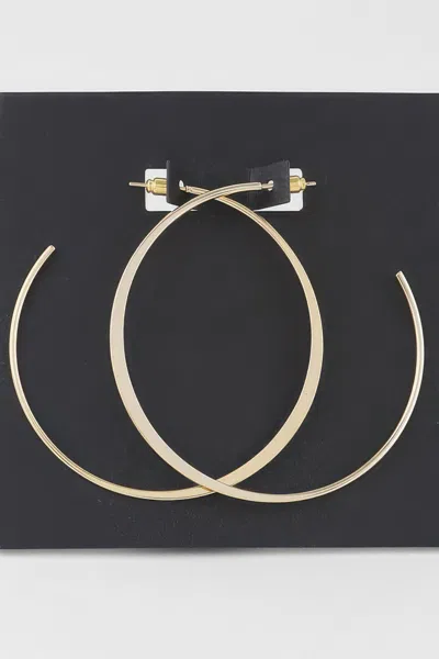 Fashnzfab Oversized Flat Metal Hoop Earrings In Gold