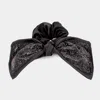 Fashnzfab Oversized Flexible Bling Bow Scrunchie Hairband In Black