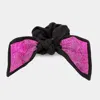 Fashnzfab Oversized Flexible Bling Bow Scrunchie Hairband In Black