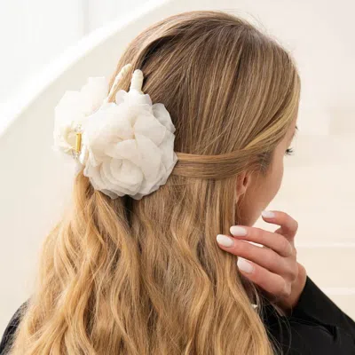 Fashnzfab Oversized Floral Hair Claw Clip In Gray