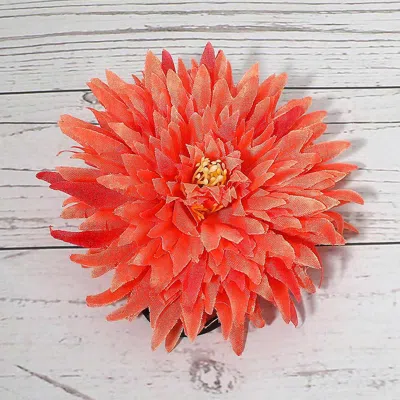 Fashnzfab Oversized Floral Hair Clip Hair Band Pin Brooch In Orange