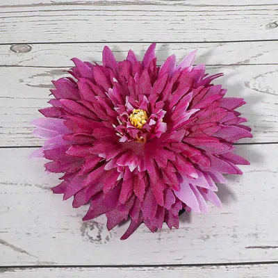 Fashnzfab Oversized Floral Hair Clip Hair Band Pin Brooch In Pink