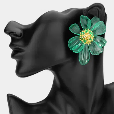 Fashnzfab Oversized Floral Statement Earrings In Neutral