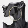Fashnzfab Oversized Glittered Hoop Earrings In Gold