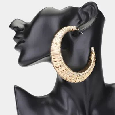Fashnzfab Oversized Handmade Metal Wire Wrapped Hoop Earrings In Gold