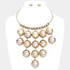 Fashnzfab Oversized Metal Ball Chandelier Statement Necklace In Multi