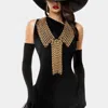 Fashnzfab Oversized Metal Ball Fringe Collar Necklace In Gold