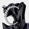 Fashnzfab Oversized Metal Ball Half Hoop Earrings - Rhodium In Multi