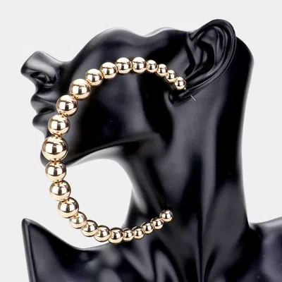 Fashnzfab Oversized Metal Ball Half Hoop Earrings In Gold