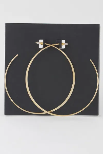 Fashnzfab Oversized Metal Dipped Hoop Earrings In Gold