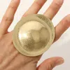 Fashnzfab Oversized Metal Dome Statement Stretch Ring In Neutral
