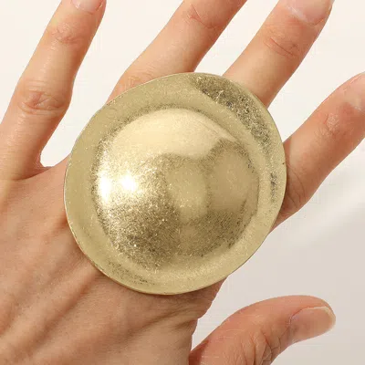 Fashnzfab Oversized Metal Dome Statement Stretch Ring In Neutral