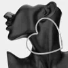 Fashnzfab Oversized Metal Open Heart Earrings - Rhodium In Multi