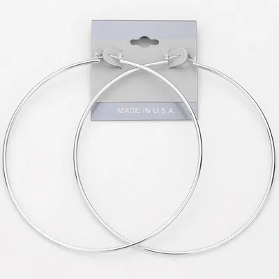 Fashnzfab Oversized Metal Pin Catch Hoop Earrings In Metallic