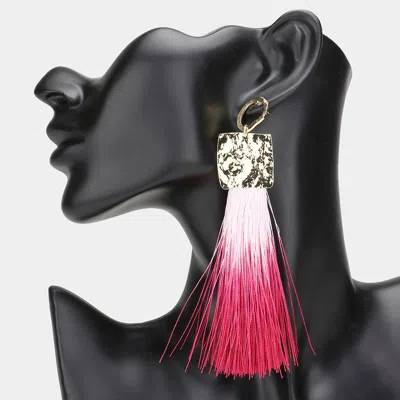 Fashnzfab Oversized Ombre Tassel Earrings In Pink