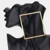Fashnzfab Oversized Open Metal Square Earrings In Gold