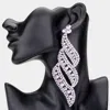 Fashnzfab Oversized Pave Crystal Rhinestone Evening Earrings - Lavender In Purple