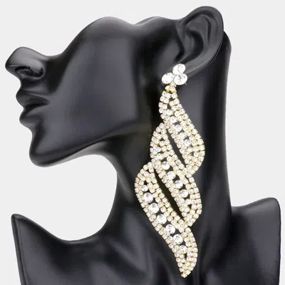 Fashnzfab Oversized Pave Crystal Rhinestone Evening Earrings In Black
