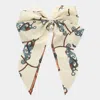 Fashnzfab Oversized Pearl Dangle Pointed Chain Pattern Bow Barrette In Neutral