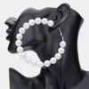 Fashnzfab Oversized Pearl Hoop Earrings - White In White