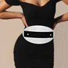 Fashnzfab Oversized Rectangular Oval Elastic Stretchable Belt In Multi