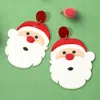 Fashnzfab Oversized Resin Santa Face Dangle Earrings - Red In Red