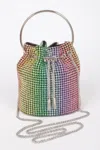Fashnzfab Oversized Rhinestone Clutch In Multi