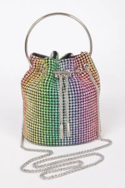 Fashnzfab Oversized Rhinestone Clutch In Multi
