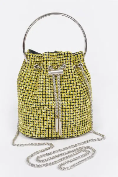 Fashnzfab Oversized Rhinestone Clutch In Yellow