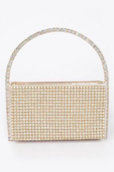 Fashnzfab Oversized Rhinestone Shoulder Bag In Gold