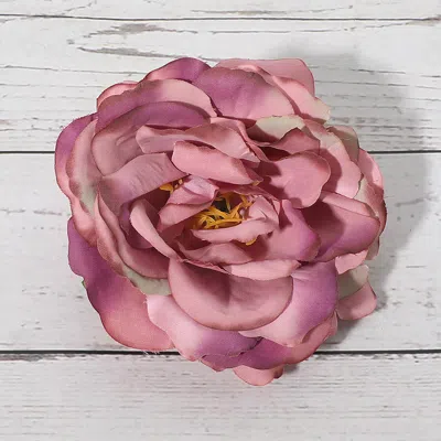 Fashnzfab Oversized Rose Floral Hair Clip Hair Band Pin Brooch In Purple