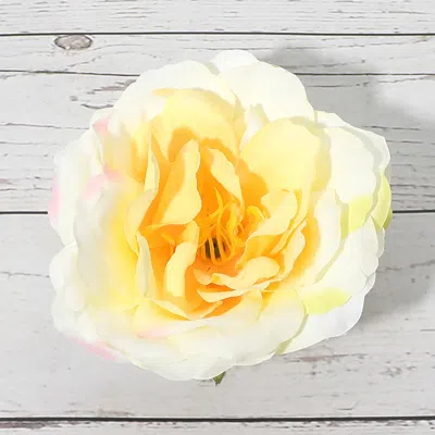 Fashnzfab Oversized Rose Floral Hair Clip Hair Band Pin Brooch In Yellow