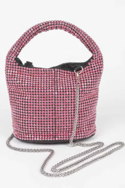 Fashnzfab Oversized Stone Small Bucket Bag In Pink