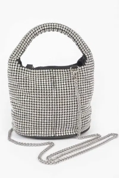 Fashnzfab Oversized Stone Small Bucket Bag In White
