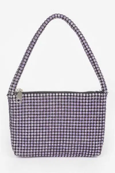 Fashnzfab Oversized Stone Small Hobo Bag In Purple