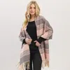 Fashnzfab Oversized Super Soft Striped Fringe Scarf In Pink