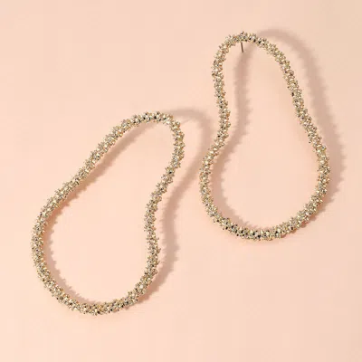 Fashnzfab Oversized Textured Abstract Open Metal Earrings In Gold