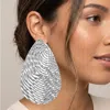 Fashnzfab Oversized Textured Teardrop Statement Earrings In Multi