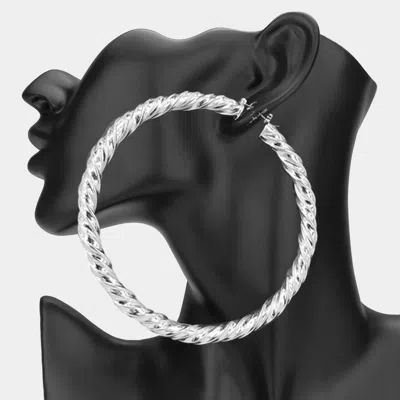 Fashnzfab Oversized Twisted Metal Hoop Pin Catch Earrings In Multi