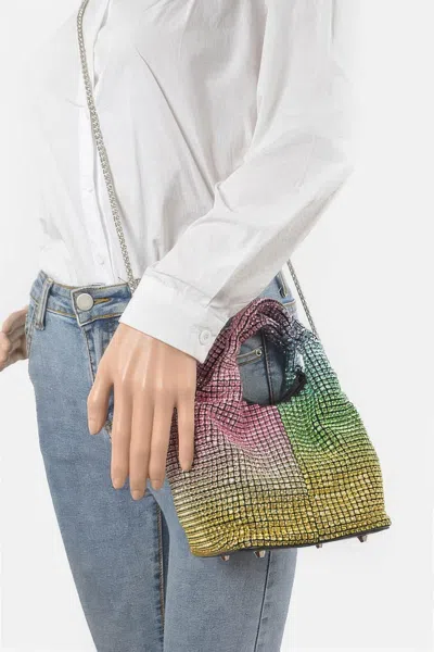 Fashnzfab Ovesized Rhinestone Clutch In Multi