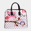Fashnzfab Owl Printed Tote / Crossbody Travel Bag In White