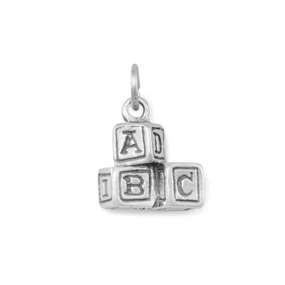 Fashnzfab Oxidized 2d Abc Blocks Charm In Purple