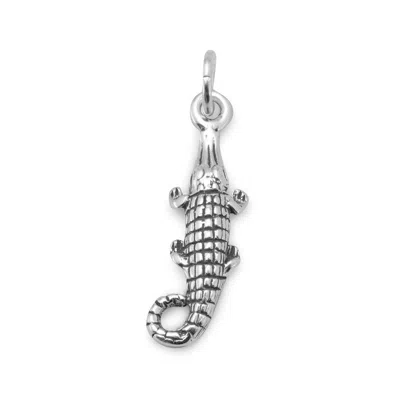Fashnzfab Oxidized 3d Alligator Charm In Orange