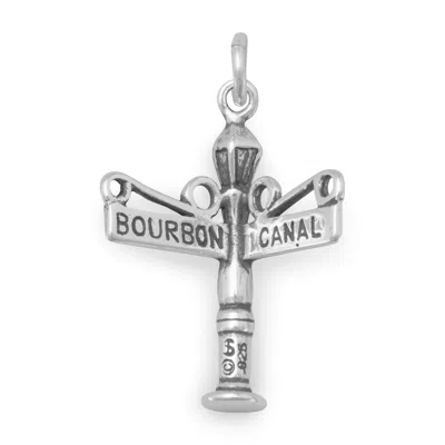 Fashnzfab Oxidized 3d Bourbon/canal Street Charm In Metallic