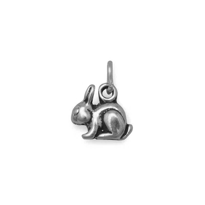 Fashnzfab Oxidized 3d "extra Hoppy!" Bunny Charm In Pink