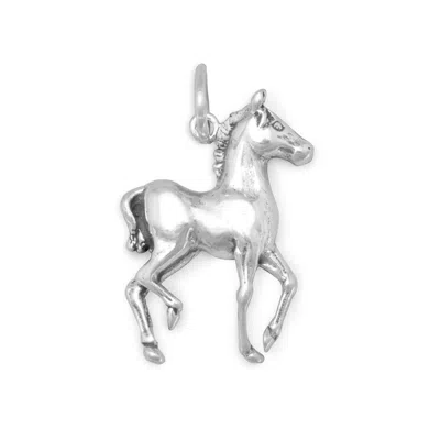 Fashnzfab Oxidized 3d Prancing Horse Charm In Purple
