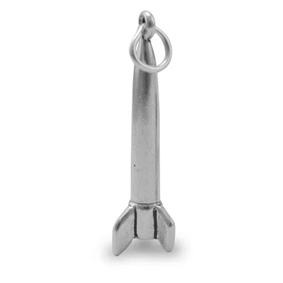 Fashnzfab Oxidized 3d Rocket Charm In Pattern