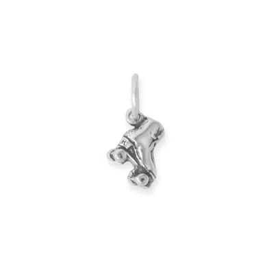 Fashnzfab Oxidized 3d Roller Skate Charm In Silver