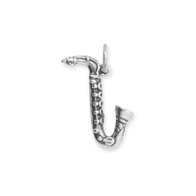 Fashnzfab Oxidized 3d Saxophone Charm In Pink