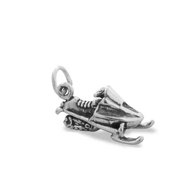 Fashnzfab Oxidized 3d Snowmobile Charm In Silver